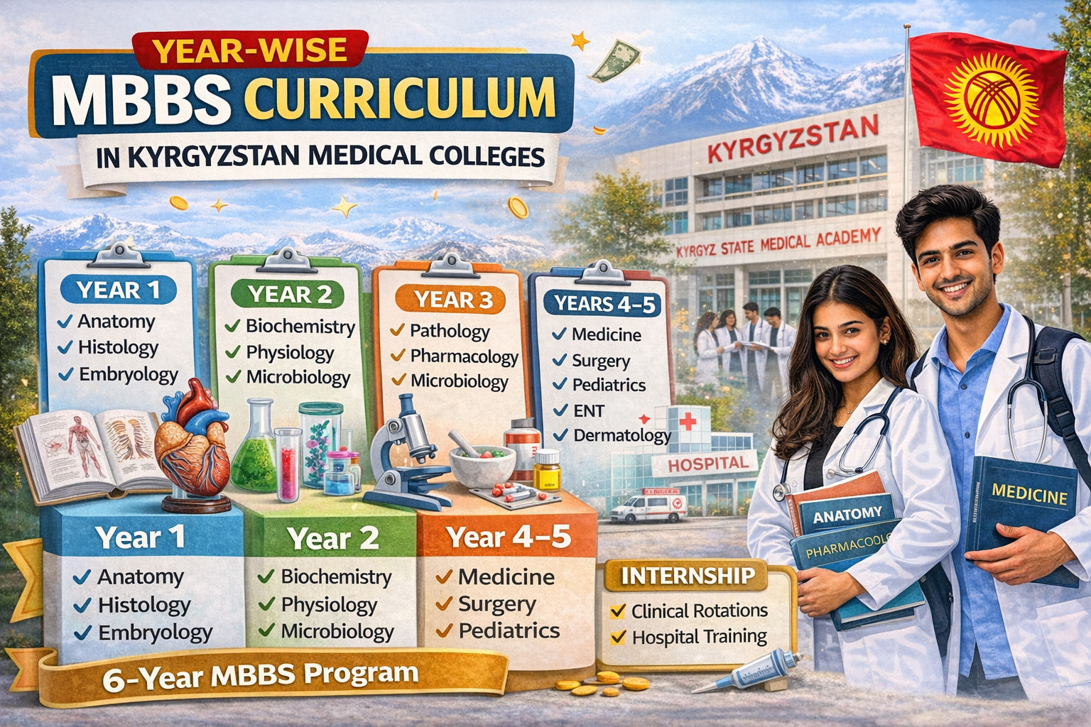 Year-Wise MBBS Curriculum in Kyrgyzstan Medical Colleges